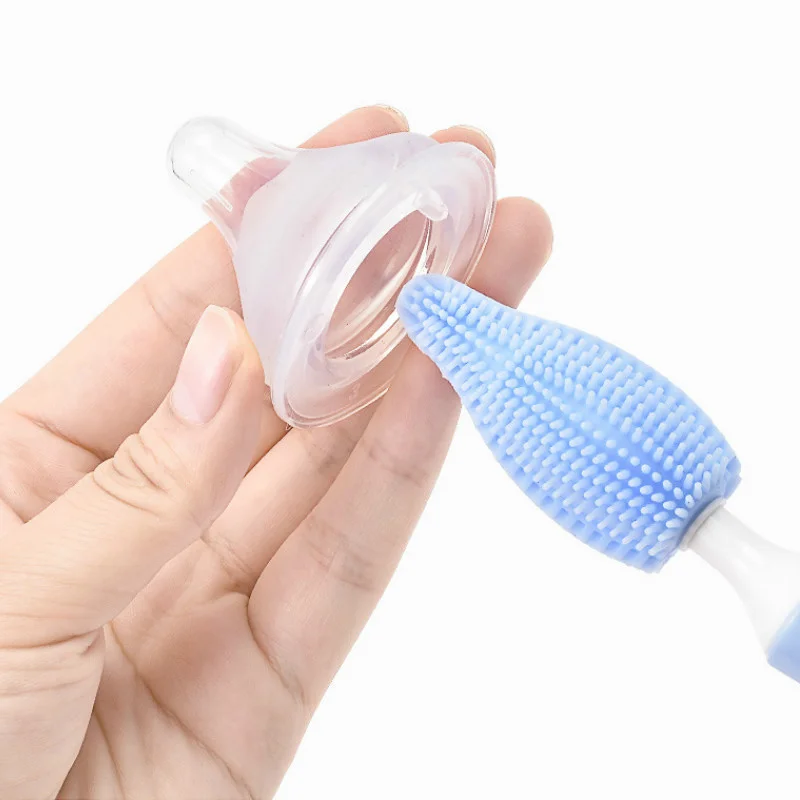 Degree Brush 360 Silicone Rotation Bottle Baby Pacifier Cup Nipple Cleaning Brushes Set Handheld Soft Head Food Grade Watering