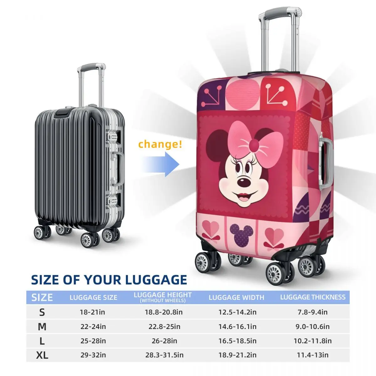 มิกกี้มินนี่เมาส์พิมพ์กระเป๋าเดินทางปกมิกกี้เมาส์สัตว์การ์ตูนธุรกิจวันหยุดปฏิบัติกระเป๋าเดินทางกรณีการป้องกัน