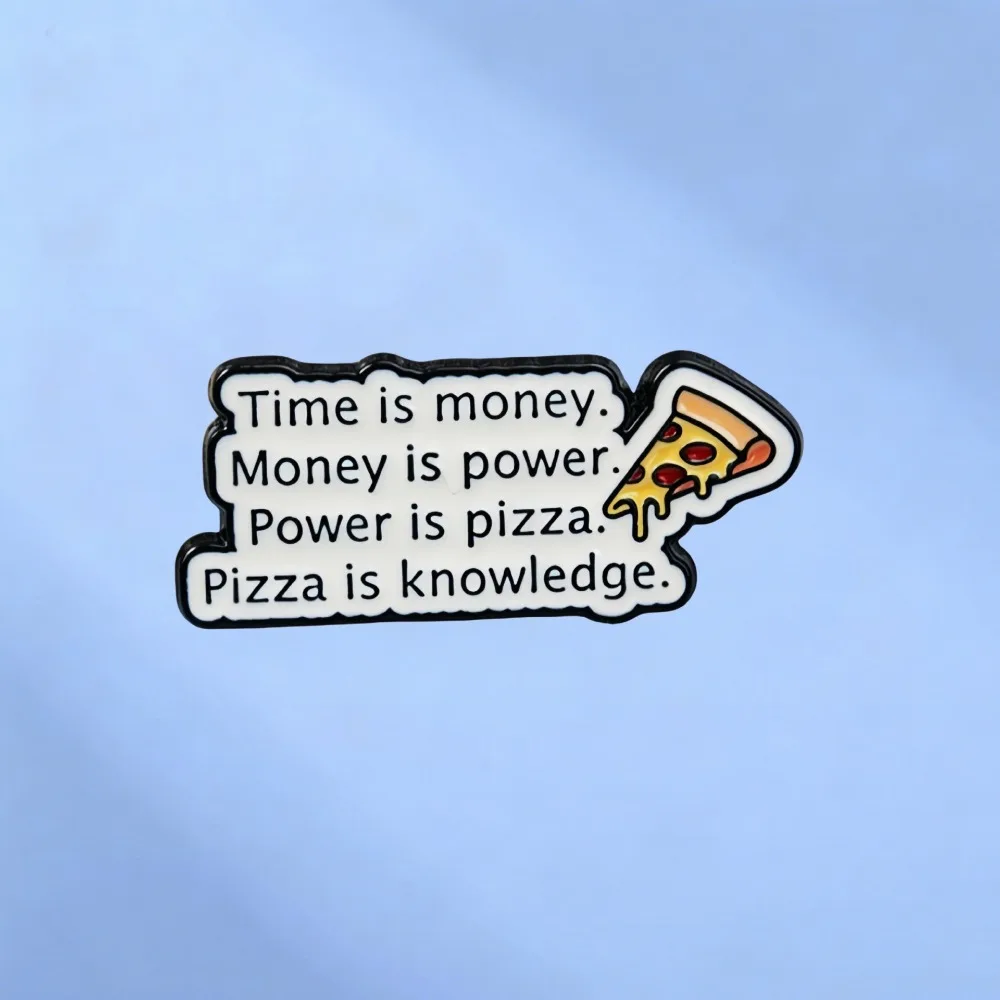 American Comedy Parks and Recreation Pizza Meme Brooch Funny Metal Badge Clothing Bag Personality Niche Accessories Jewelry Gift