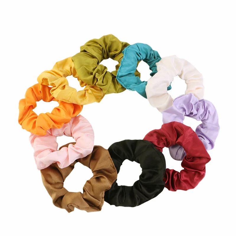 

2pcs/3pcs Solid matte fabric hair loop simulation silk hair rope hair accessory