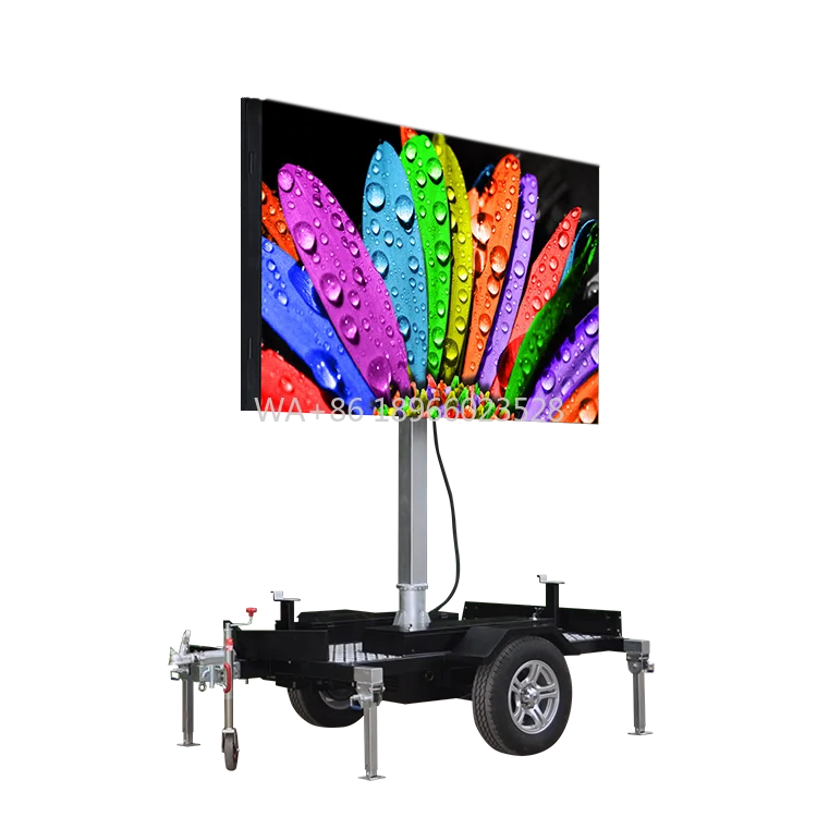 

P4 Digital Signage Электрический рекламный щит Светодиодный дисплей Мобильный привод прицепа Открытый знак Реклама для графического колеса автомобиля