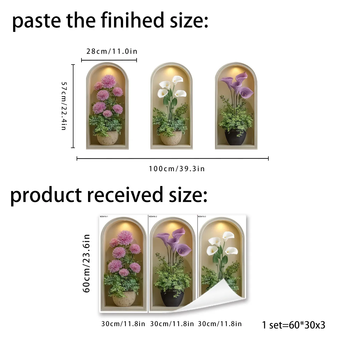 3D Watercolor Plant Wall Stickers - Realistic Potted Plants Decor, Self-Adhesive Vine Leaves For Living Room Bedroom Wall Decor
