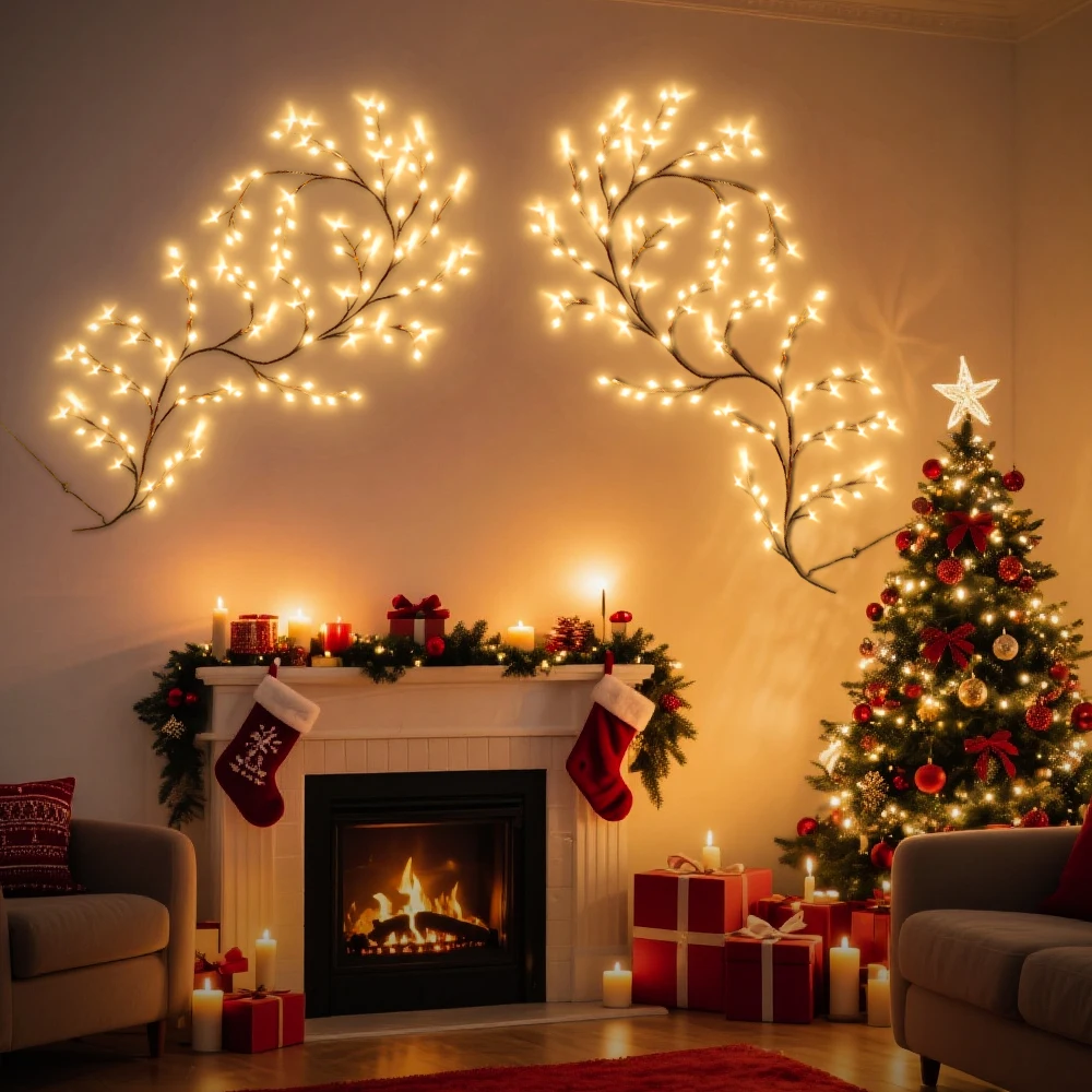 USB-Lichterkette mit 8 Modi und Fernbedienung, wasserdichte LED, flexible DIY-Baumzweiglampe, Lichterkette für Zuhause, Wand, Weihnachtsdekoration – Detail 10