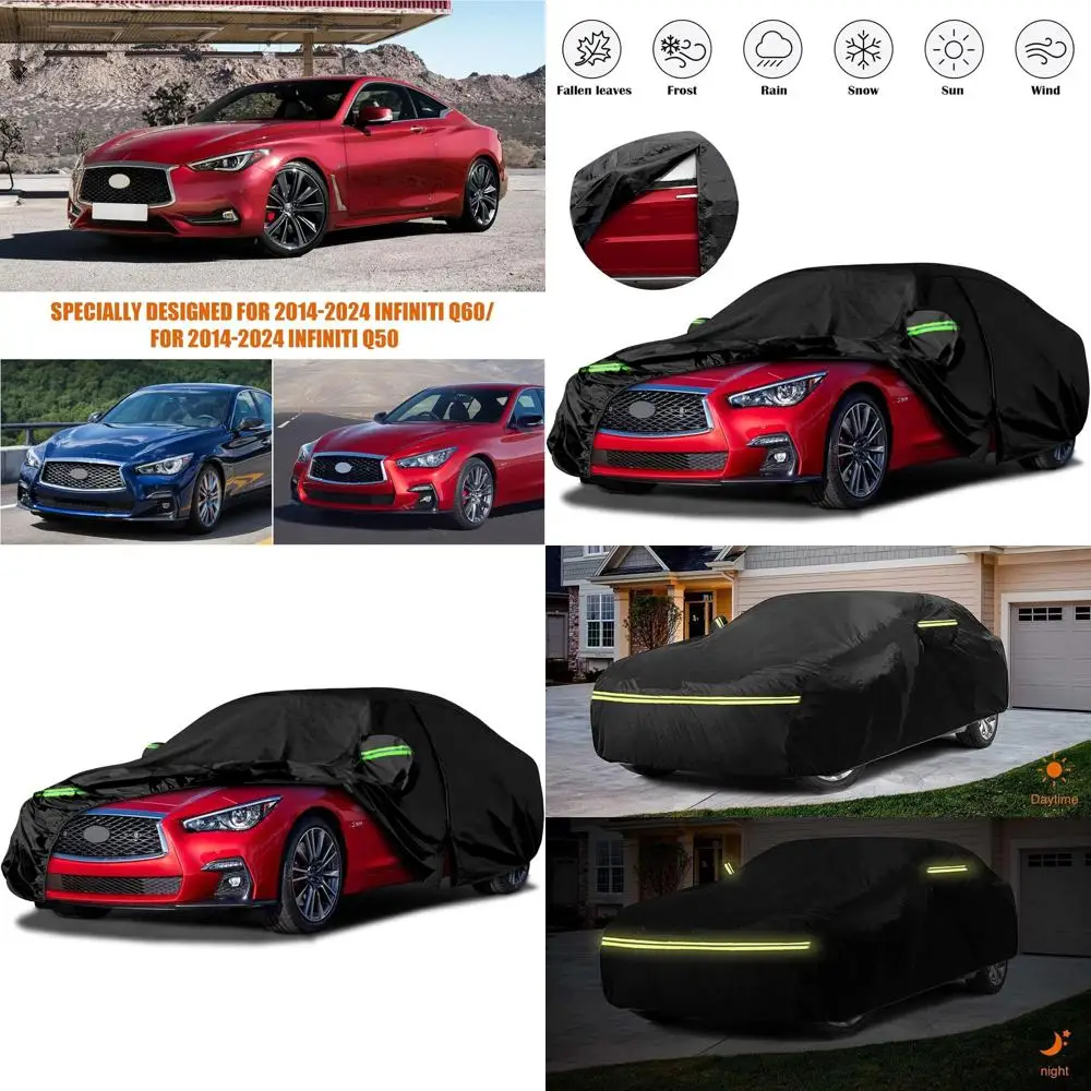 

All-Weather Custom-fit Car Cover for 2014-2025 Q50/Q60, 6-Layer Protection with Zippered Door and Windproof Bands