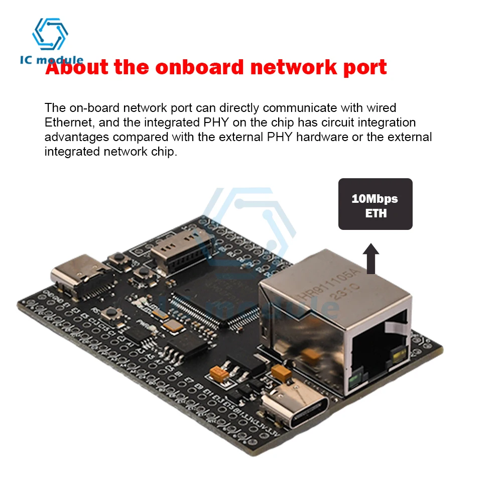 CH32V307VCT6 Core Board MCU Development Board 32-bit RISCV Controller Supports RT-Thread with Row Pin