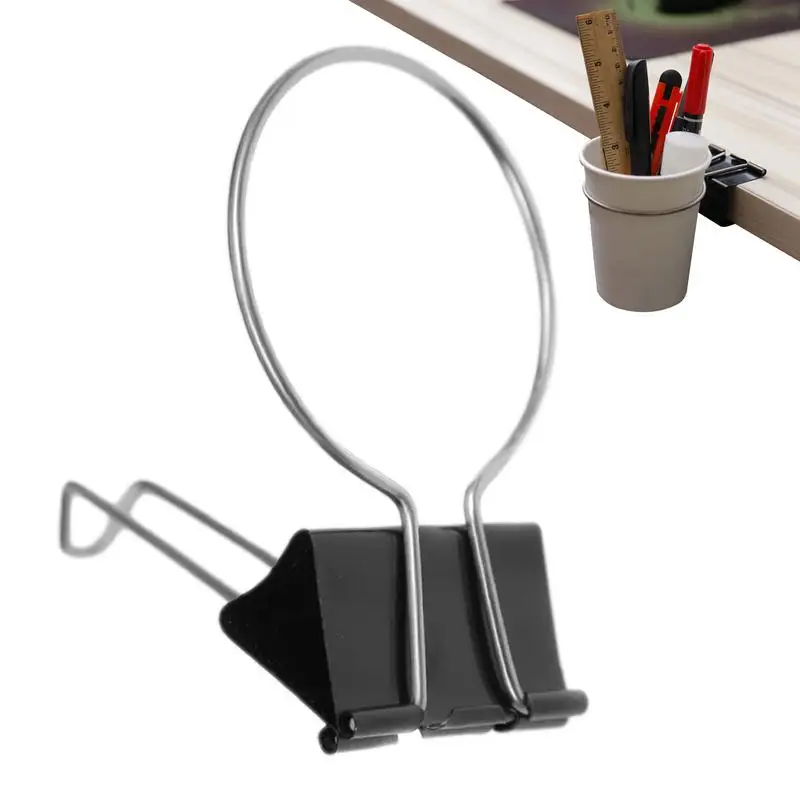 Cup Holder with Clamp Creative binder clip cup holder Anti-Spill Cup Holders Desktop Stationary Organizer Prevent Water Spillage