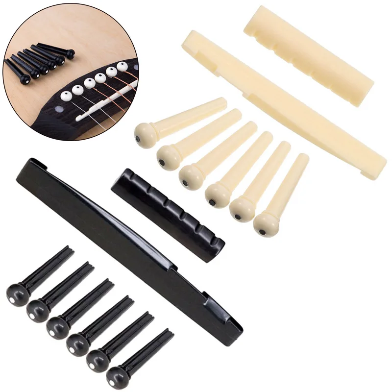 

Набор из 16 предметов: пластиковые верхние и нижние подушки для гитары, набор гвоздей для струн, подушка для струн, черно-белый фиксированный конус для струн.