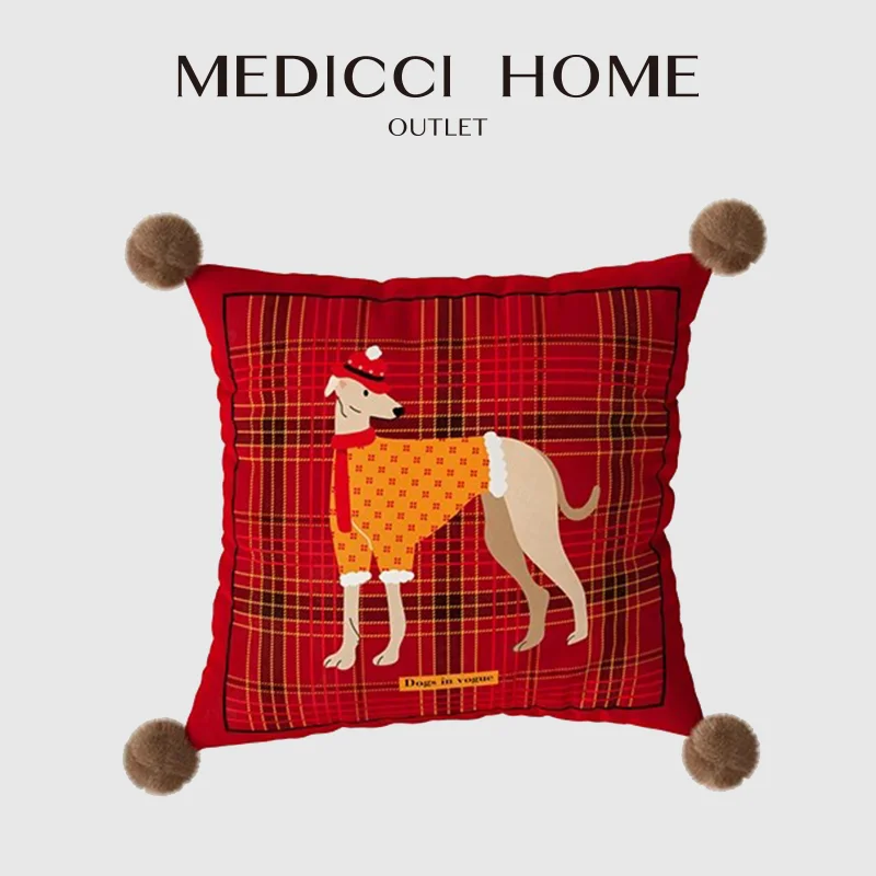 Medicci Home GG Style Inspired Greyhound Dog Decorative Cushion Cover Wunderbar Luxurious Throw Pillow Case Gorgeous Home Decor