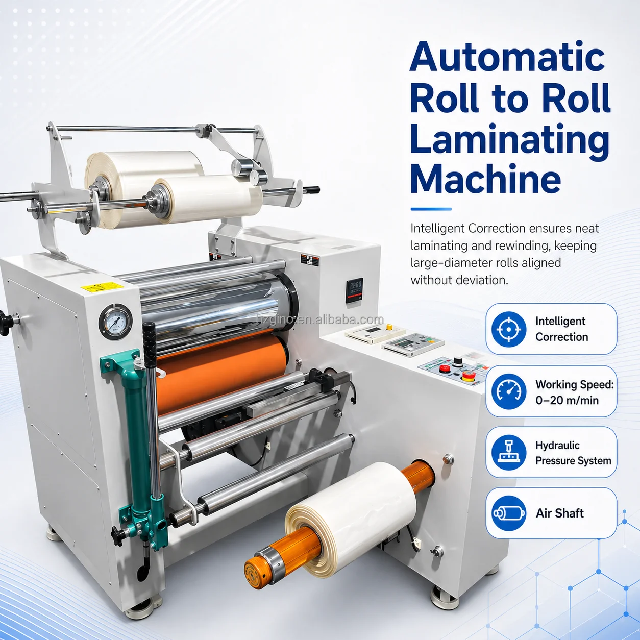 RTR-520 46cm A2 Automatic Roll To Roll Lamination Machine With Automatic Correction System And Air Shaft