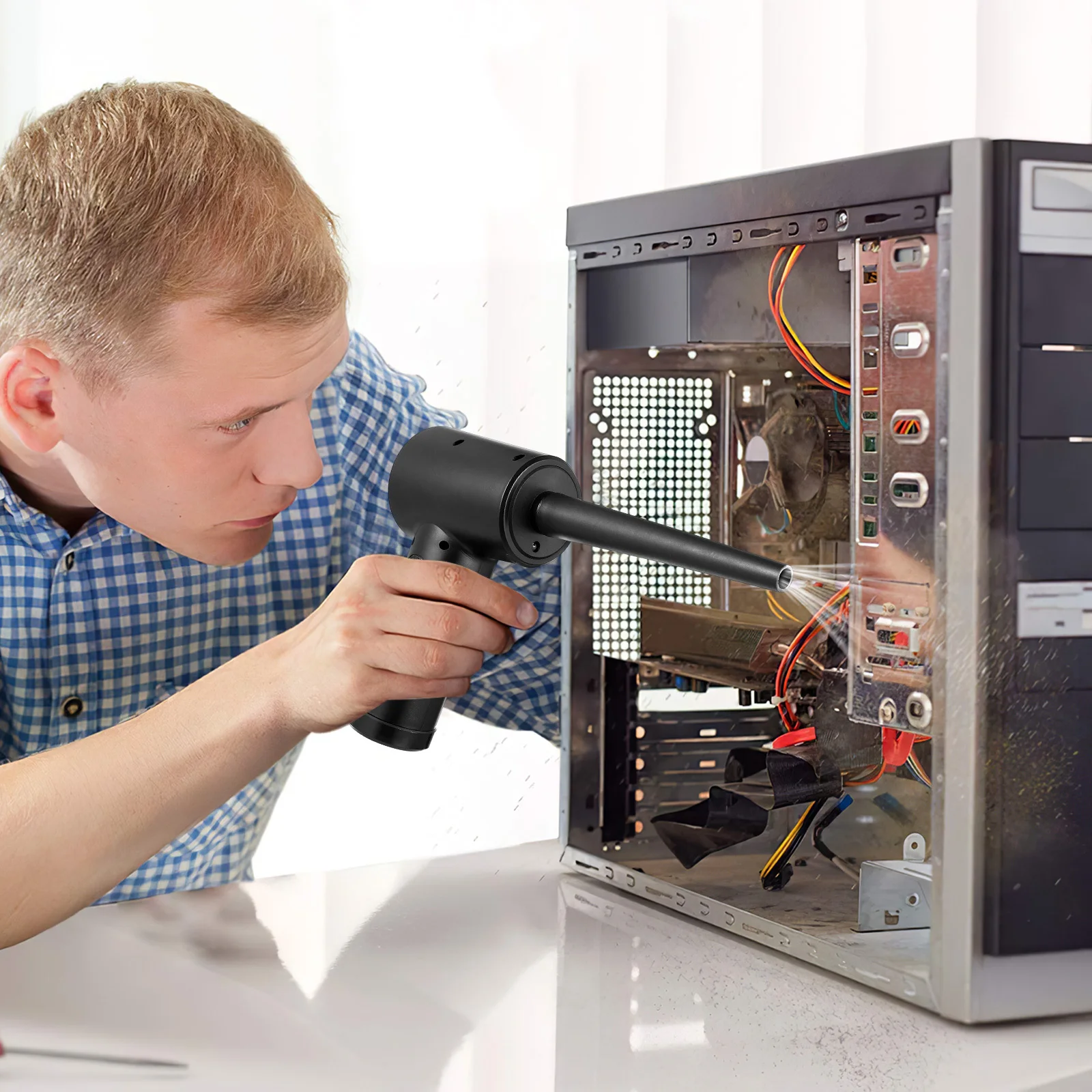 

Electric Air Duster Portable Cordless Handheld Air Blower for Laptop Keyboard Computer Electronics Cleaning Cordless ,