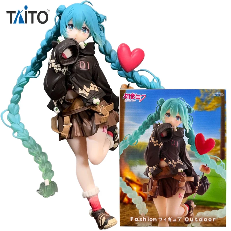 タイトー-初音ミク-ファッション-アウトドアver-pvc-18cm-アニメアクションフィギュアモデルコレクション玩具