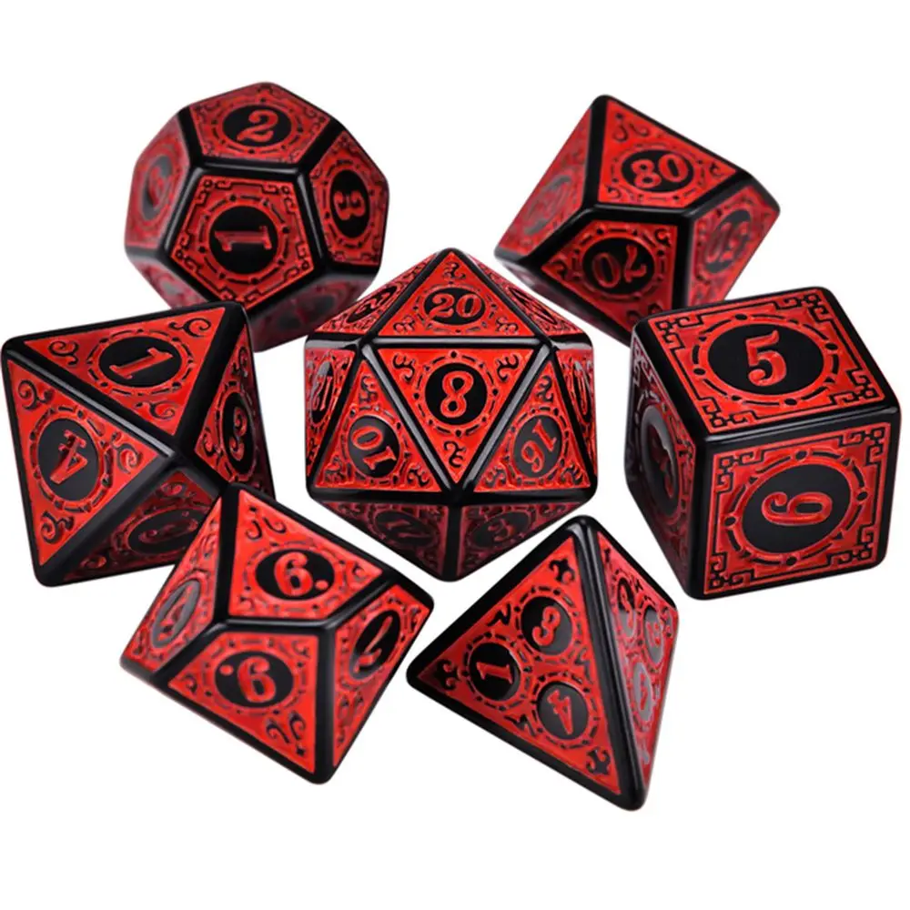 Multi-Seitige 7-Die Würfel Set Spiel Würfel Für TRPG DND Zubehör Polyedrische D4 D6 D8 D10 D12 d20 Würfel Für Brett Karte Spiel