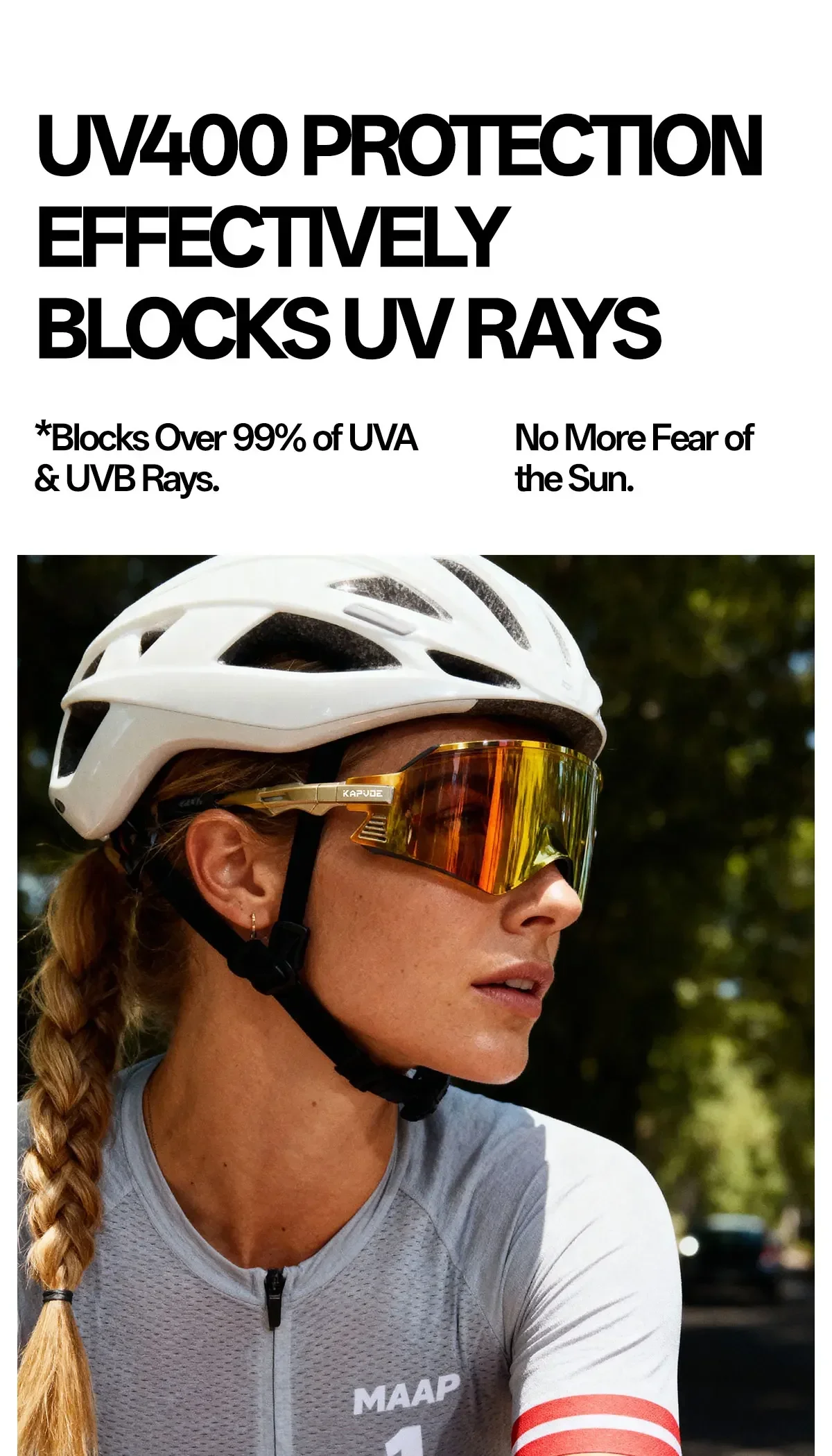KAPVOE Eagle Beak Integrierte Fahrradbrille Rennbrille Fahrradsonnenbrille MTB Rennrad Outdoor-Sport Fahrradbrille für Männer und Frauen – Detail 4
