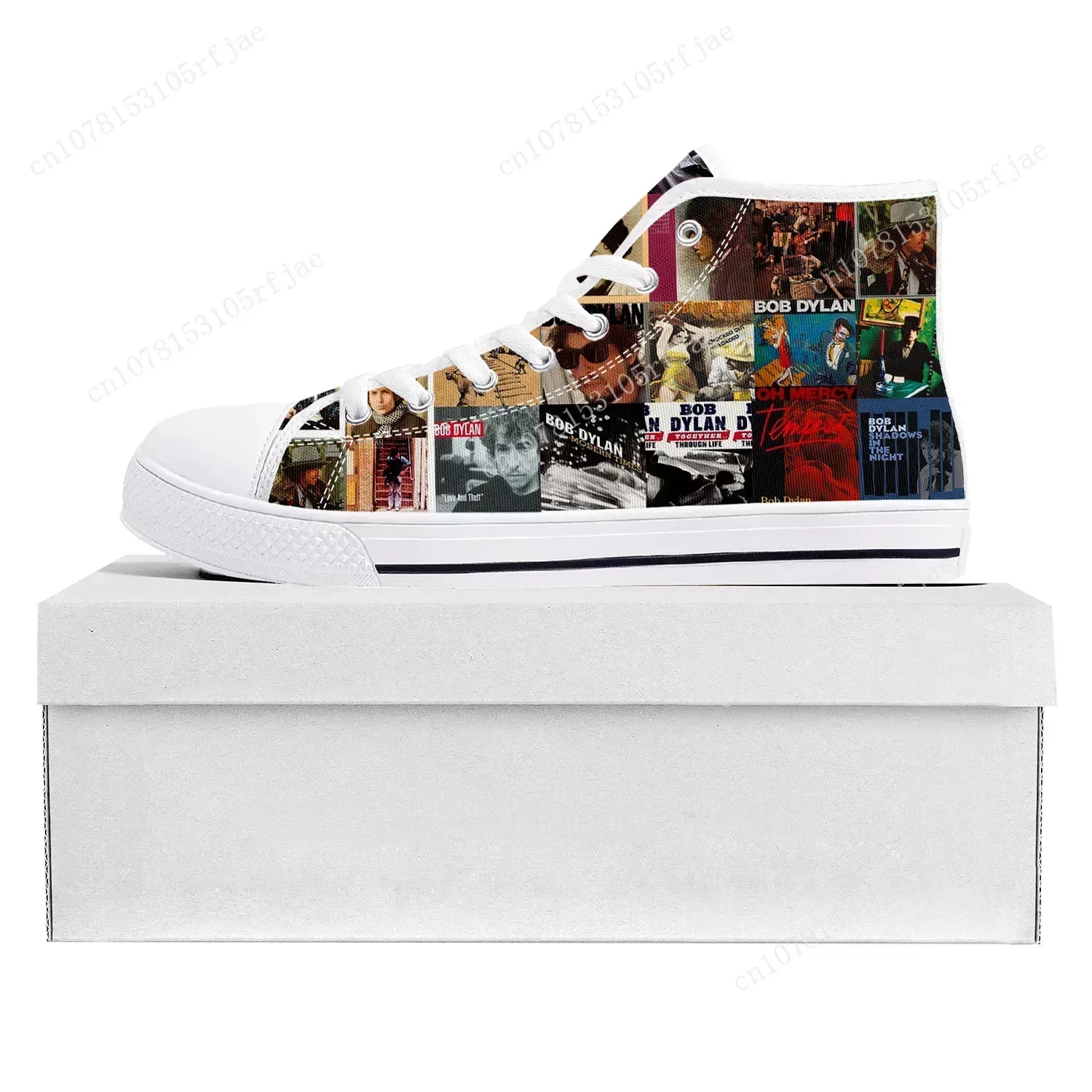 Bob Dylan Rock Singer Songwriter Art High Top High Quality Sneakers Mens Womens Teenager Canvas Sneaker Couple Shoe Custom Shoe
