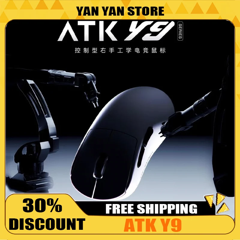 ATK Y9 Ultimate Pro Max Mouse PAW3950 UItra 8K Game Master Edition Wireless Mice Lightweight Ergonomic E-sports Custom Gifts