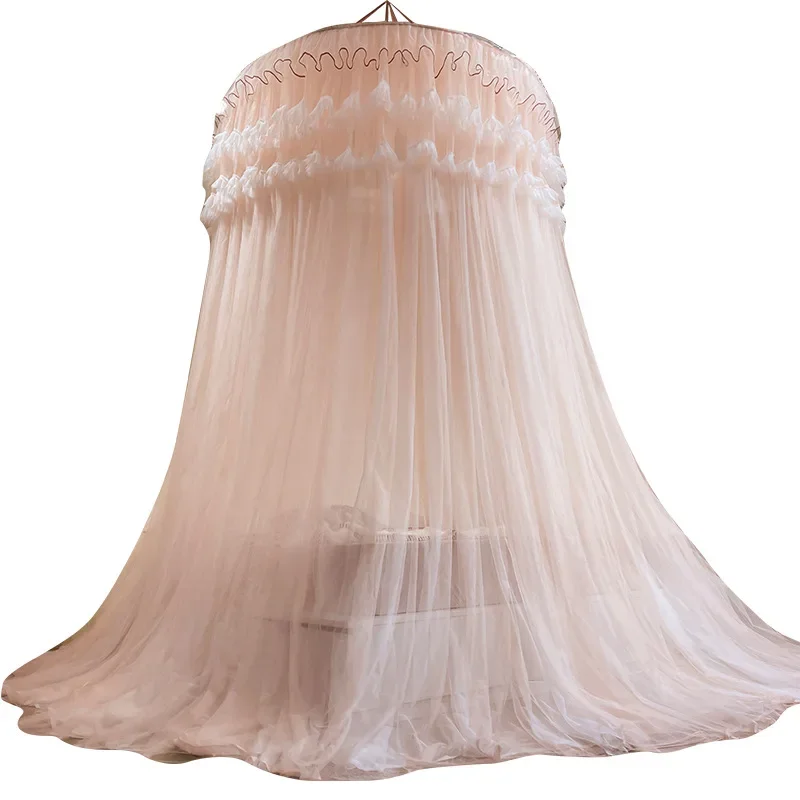 DurableElevated And Encrypted Suspended Ceiling Mosquito Net Three Door Princess Style Dome Floor To Ceiling Mosquito Net Beauti