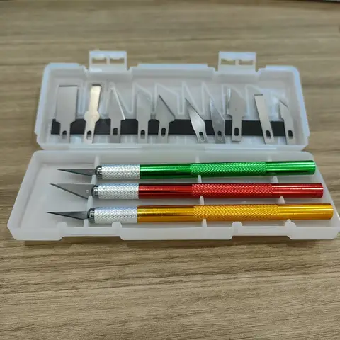 13 ultra durable aluminum alloy carving knives - sharp precision blades for Paper Cuttings, film applications and DIY crafts