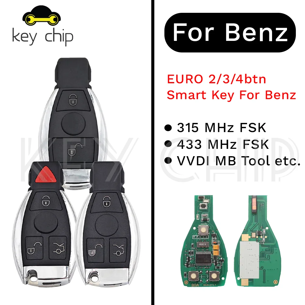 

2/3/4 кнопки умный автомобильный ключ сигнализация NEC BGA BE дистанционный ключ 315/434 МГц для Mercedes Benz Year 2000