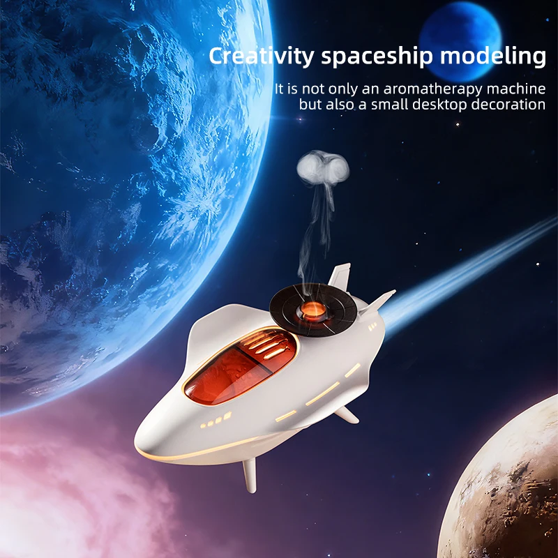 Spaceship Shaped Fragrance Diffuser, Desktop Decoration, Aircraft Model Design, Two Spray Modes, Air Humidifier, Aromatherapy - view 5