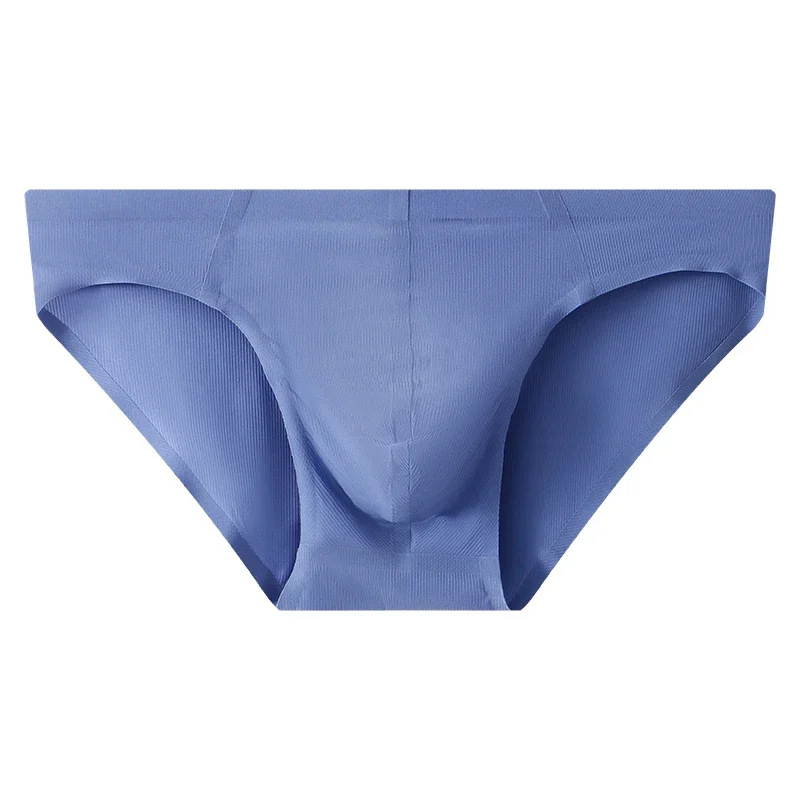 Men's Ice Silk Thong Panties Low Waist Seamless T-Back Briefs Breathable Quick Dry Sexy Underwear for Men