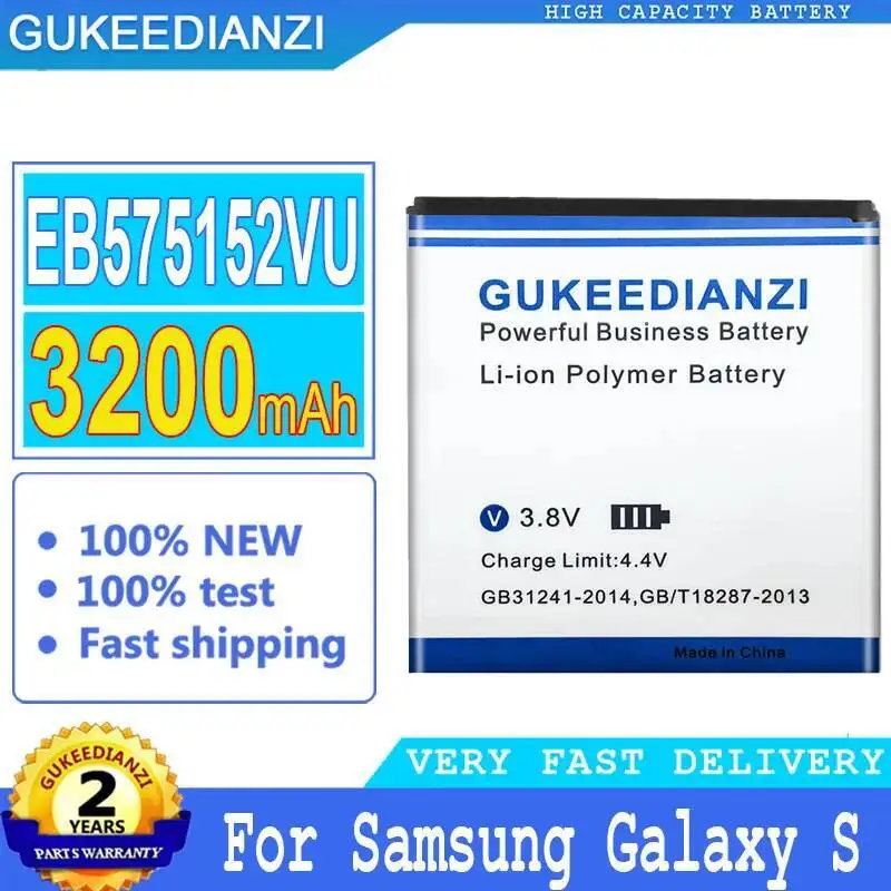 

Mobile Phone Battery EB575152VU EB575152LU 3200Mah For Samsung Galaxy S I9000 I9003 I9001 I779 I589 I919 I919u I897 T959 I8250