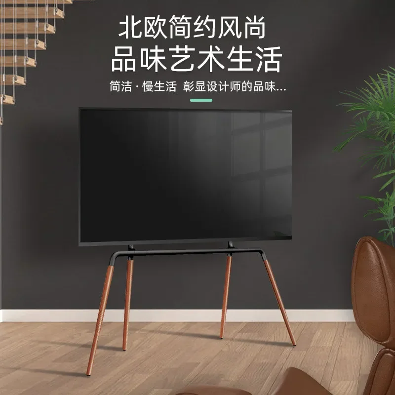 Floor-to-ceiling TV stand Solid wood art display stand Vertical wall hanger Gallery hotel clubhouse 55-65-75 inch