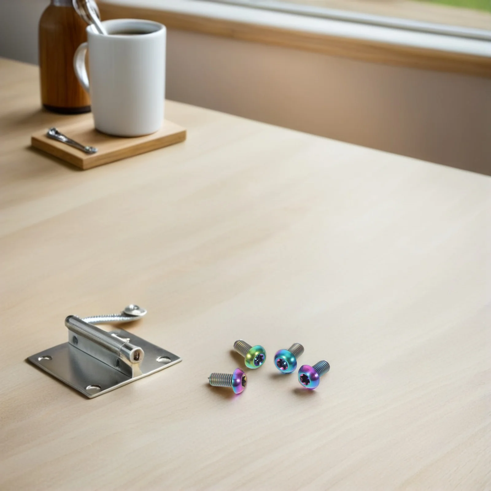 

4pcs M5X10 Titanium Alloy Bike Bottle Cage Screws Rustproof Hexagonal Mounting Bolts For Bicycle Water Holder Secure Fit