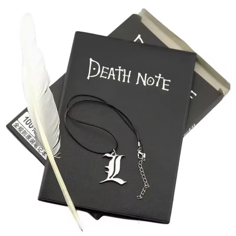Death Note Cosplay Notebook Anime Replica Black Diary Book With L Pendant Fans Collection Writing Journal Gift 2026