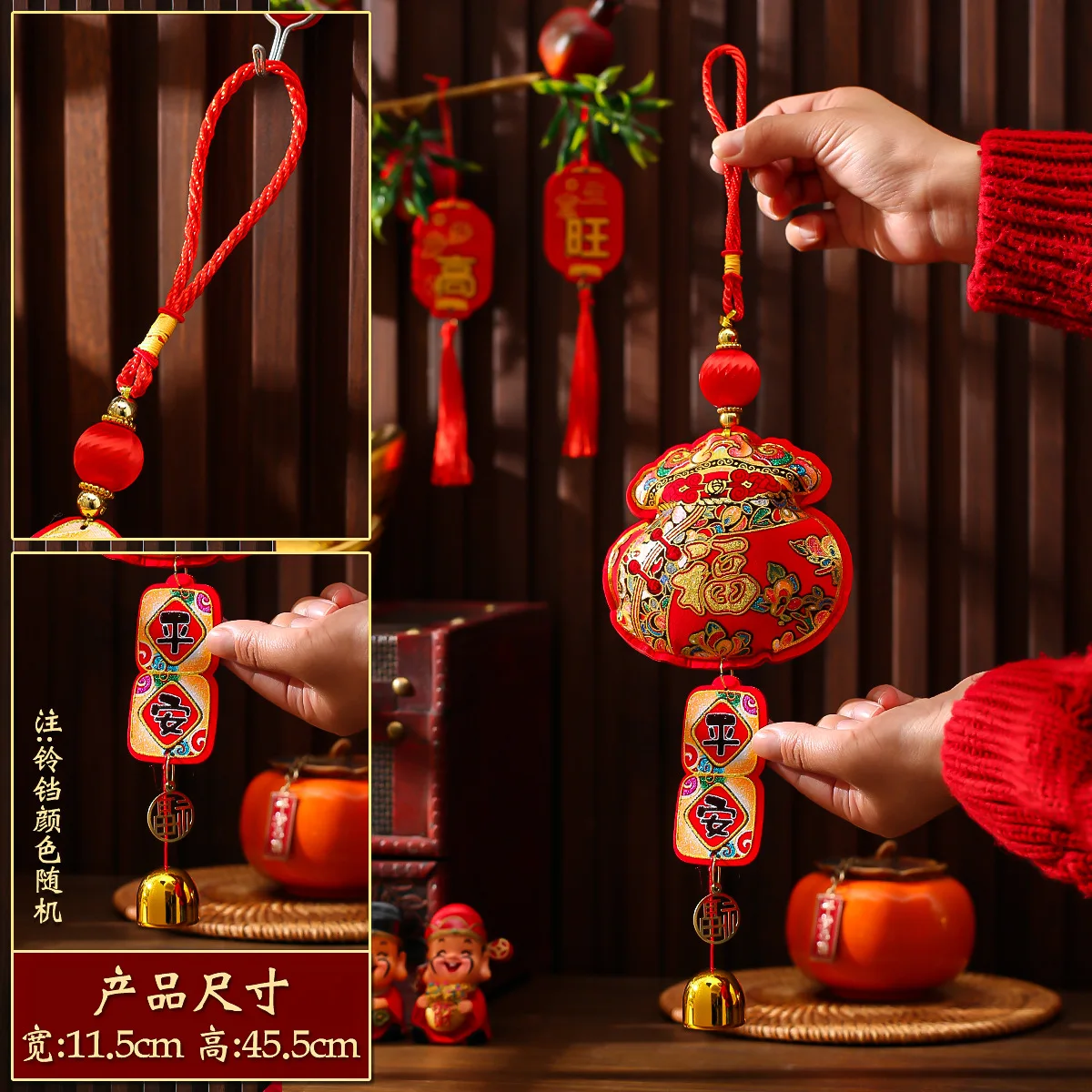Chinese New Year Decoration 2025 Spring Festival Hanging Decoration Tassel Ornament Chinese Home Wall Door Knot Hanging Decor