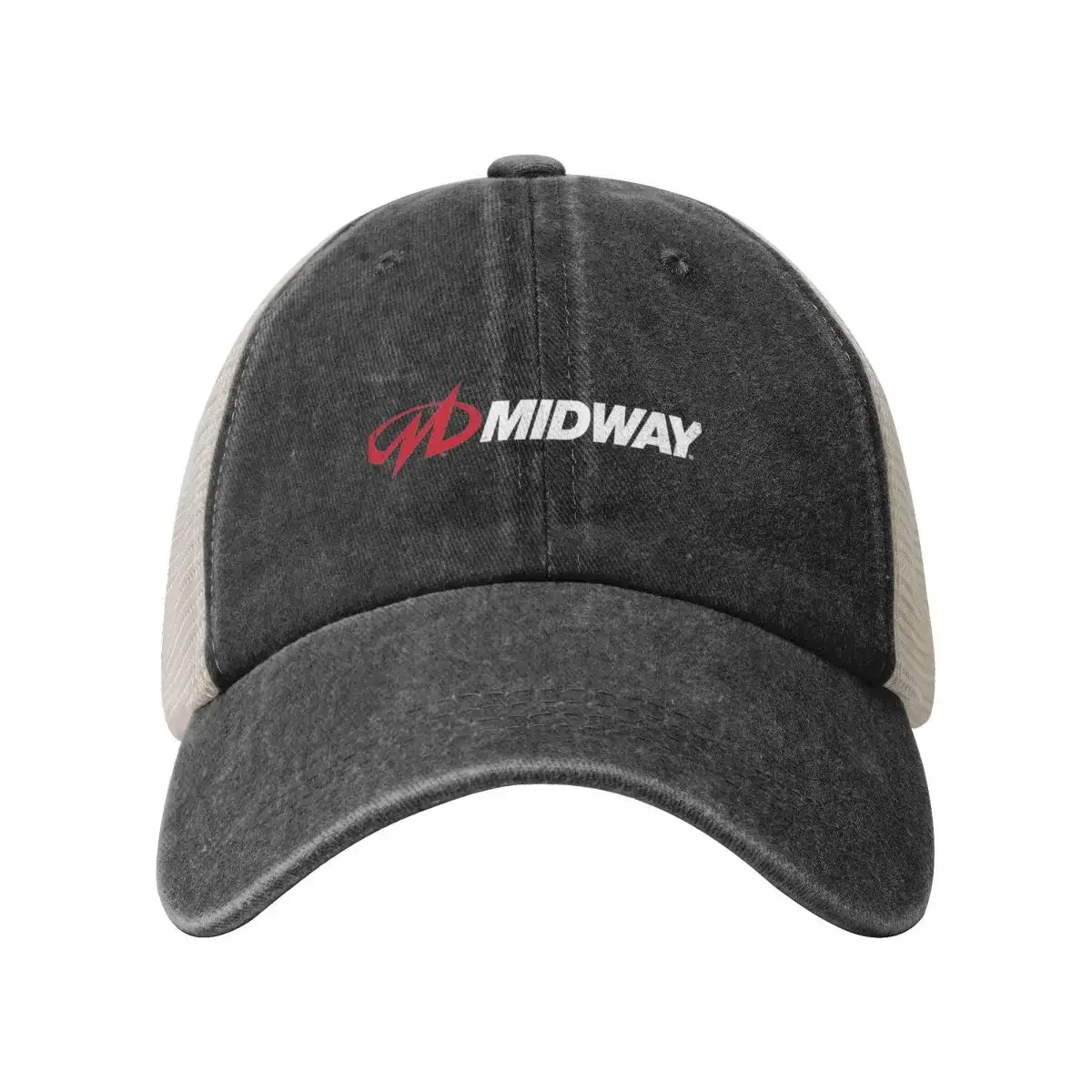 Midway Arcade Retro Video Game Company Logo with Weathered Effect Baseball Cap Bobble Hat tea Hat Mens Hats Women's