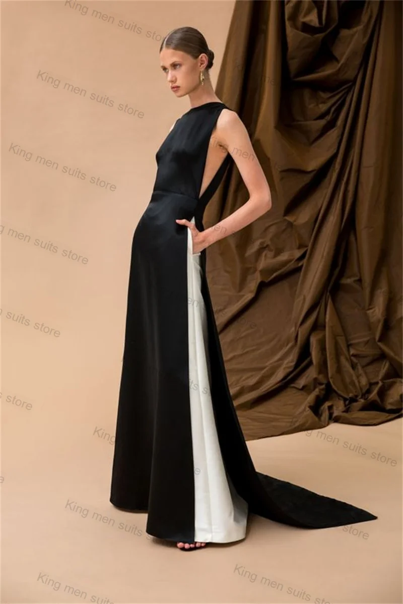 Elegant Women Suit Set Wedding 2 Piece Long Black Jacket+White Pants Formal Tuxedo Prom Dress Custom Size Coat Blazer Trousers
