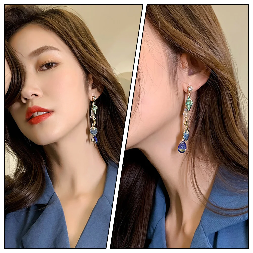 

Shell Conch Decorative Earrings Stylish Creative Pendants Decorative Fashion Jewelry Alloy Comfortable Party Dance