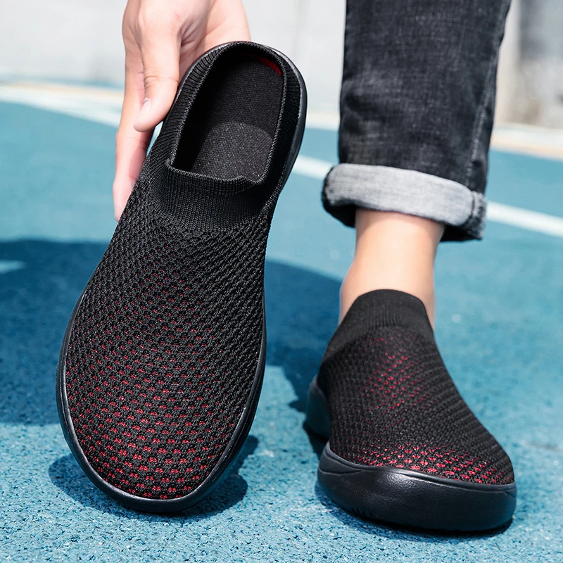 

Men Slippers Wide Barefoot Summer Breathable Home Indoor Slippers Men Flats Thick Bottom Light Slides Fashion Walking Shoes