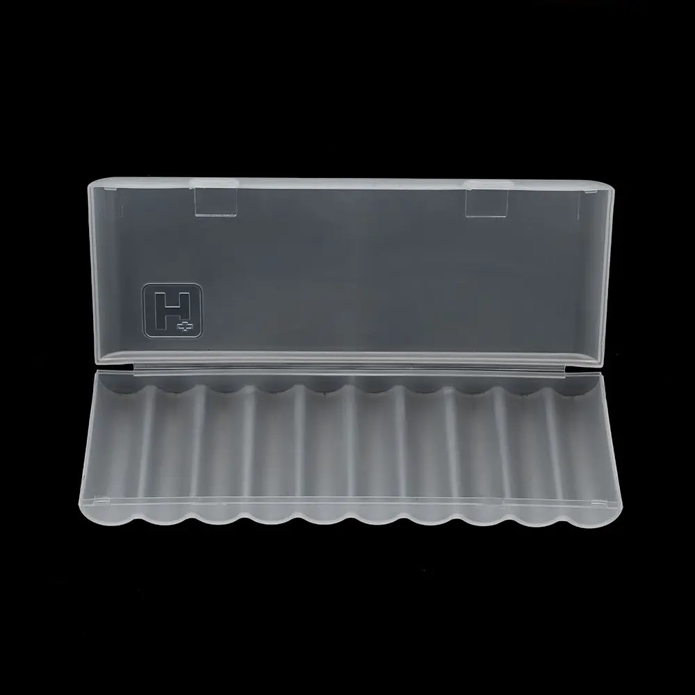 For AAA/AA/18650 10 Slot Battery Storage Box Clear Hard Plastic Battery Container Holder Case Waterproof Organizer Container