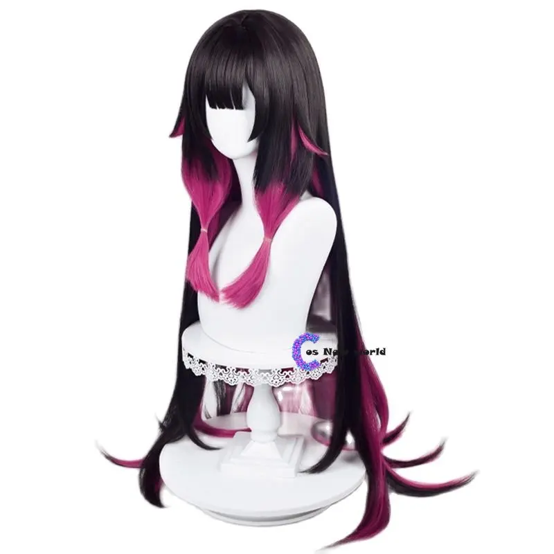 Parrucca Cosplay Colombina Genshin Impact Girl Colombina Fatui Snezhnaya parrucche lunghe per capelli resistenti al calore di colore misto + WigCap