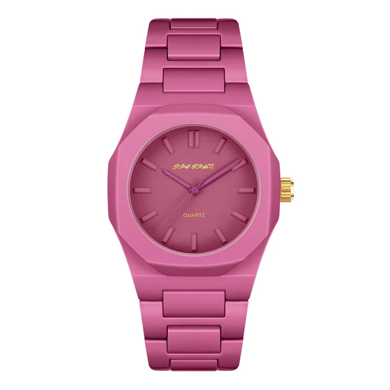 Niche Design Women Quartz Watch Rose Red Pink Purple Plastic Clock Ladies Luxury Wristwatch Simple Fashion Elegant Blue Reloj