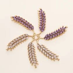 2/4Pcs/Lot 10*35mm 18K Gold Color Brass Feather Charms Pendants for Necklace Earrings Jewelry Making Supplies Accessories