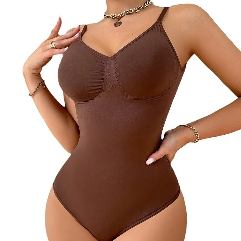 Backless Seamless Bodysuit Butt Lifting Slimmer Bodyshaper Tight Fit Large Size Women Sports Shapewear Abdomen Control Underwear