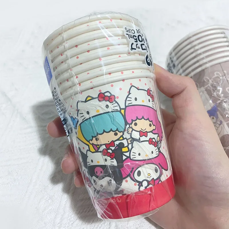 

My Melody Paper Cup Cinderella Cartoon Cute Character Children Birthday Party Disposable Thick Boutique Paper Cup 205ml Set of 8