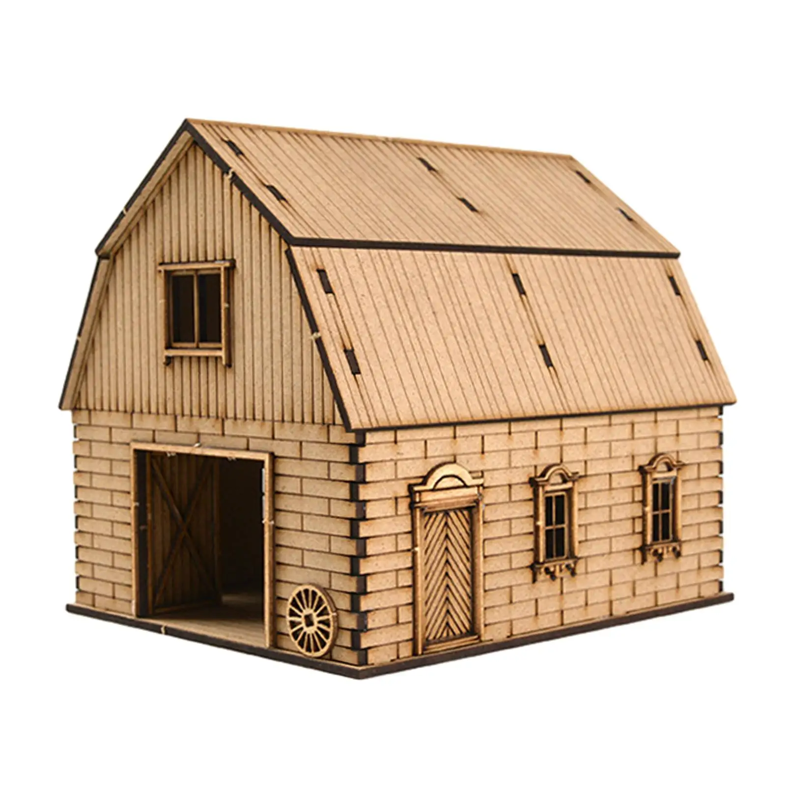 1/72 Wooden European House DIY 3D Puzzles Educational Unassembly Granary Model for Architecture Model Sand Table Diorama Decor