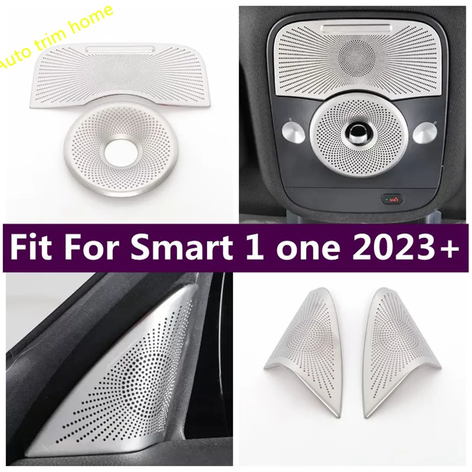 

Stainless Steel A-pillar Speaker / Rear Door Horn Net / Reading Lampshade Cover Trim Fit For Smart 1 one 2023 2024 Accessories