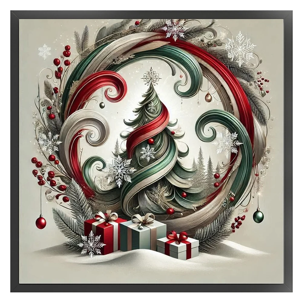 Xmas Printed Cross Stitch Kit DIY 11CT Embroidery Craft Set Home Decor Art