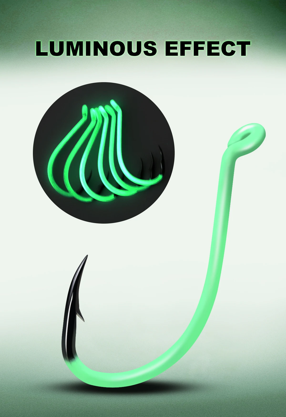 ZYZHE 8~18 Stück Leuchtend grüne Oktopus-Schnabelhaken aus hochlegiertem Kohlenstoffstahl, scharfe, versetzte Hakenspitze, Salzwasser- und Süßwasser-Angelhaken – Detail 4