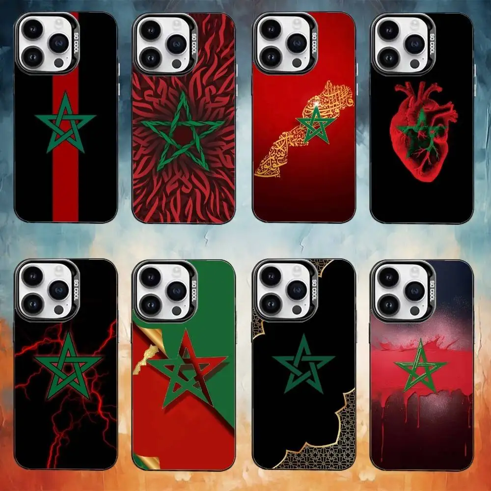 

M-Morocco F-Flag Phone Case For iPhone17,16,15,14,13,12,11 Plus,Pro Max Black Candy Matte Shockproof Cover