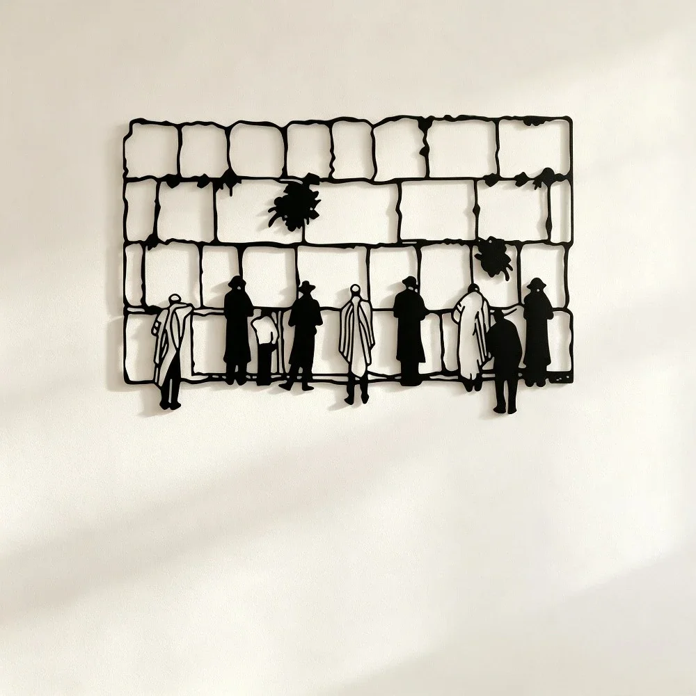 CIFBUY Iron Wall Art Holy Kotel Jerusalem Silhouette Metal Sculpture Hanging Plaque Rustproof Home Decor view 3