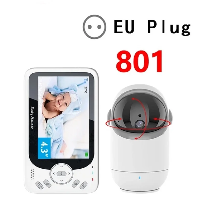 

4.3in No Wifi Baby Monitor Pan Tilt Security Camera Nanny Babysitter 2Way Audio Auto Night Vision Baby Camera Monitor Baby Stuff