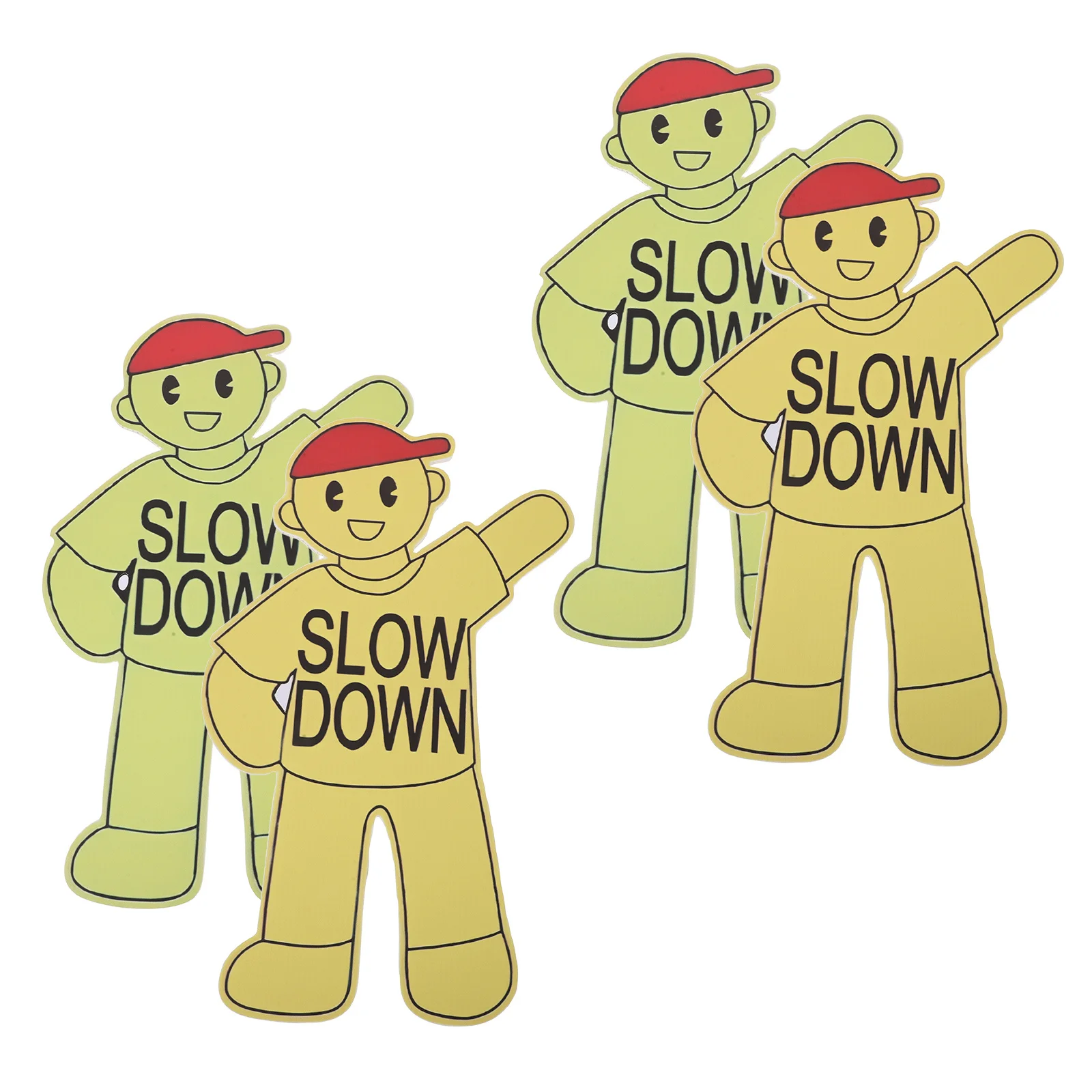 

4Pcs Mini Warning Sign - Kids Slow Down Sign for Street Playground Safety Markers Traffic Road Signs Bulk Decorative