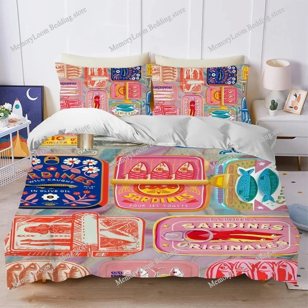 

Sardines Fish Art Duvet Cover Set Home Style Bedding Soft Laundry Cotton Bed Four Seasons Student Dormitory Home Textileextile74