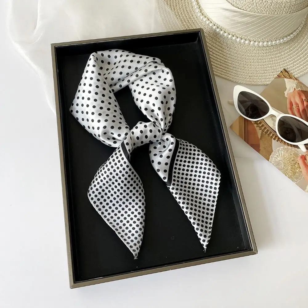 Simple Printed Dot Print Scarf Colorful Geometric Shape Small Square Scarf Hip Hop Headband Hair Scarf Waist Scarf