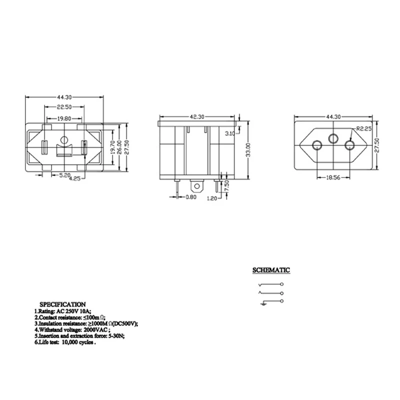 البرازيلي UPS PDU جزءا لا يتجزأ من خزانة الأسلاك المقبس 3P البرازيل التيار المتناوب وعاء الطاقة المخرج الأسود 15A 125 فولت 10A 250 فولت